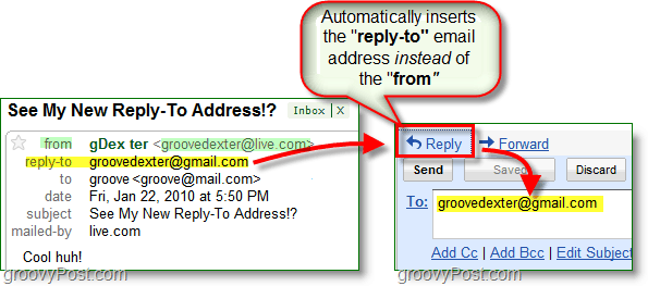 amikor beállít egy válasz-e-mail címet, az összes választ elküldi az alternatív címre