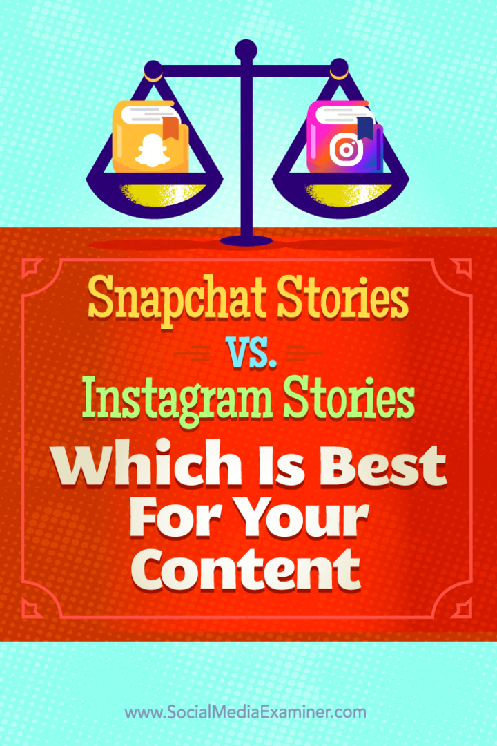 Snapchat történetek vs. Instagram-történetek: Ami a legjobb az Ön tartalmához: Social Media Examiner