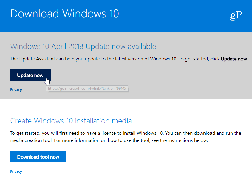 Töltse le a Windows 2018. április 10-i frissítését