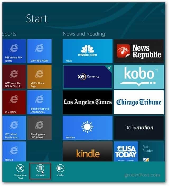 A Windows 8 alkalmazások eltávolítása