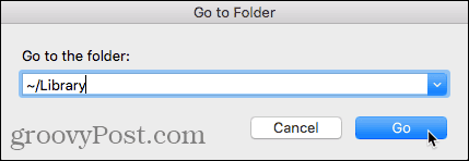 Nyissa meg a Mappák párbeszédpanelt a Finder alkalmazásban a Mac rendszeren