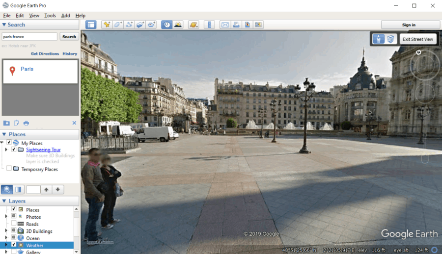 földi kilátás Párizsban Franciaországban
