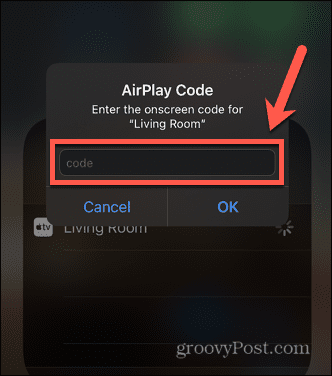 iphone airplay jelszó