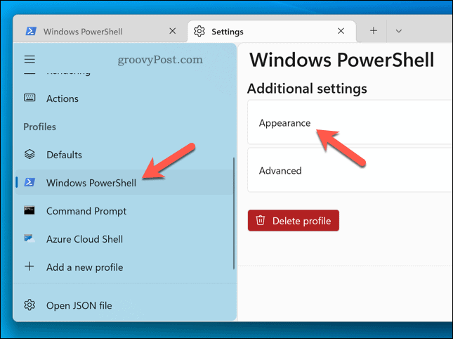 A Windows terminál megjelenési beállításainak módosítása
