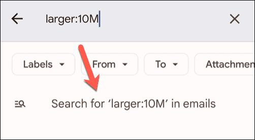Kezdjen el egy Gmail-keresést mobilon