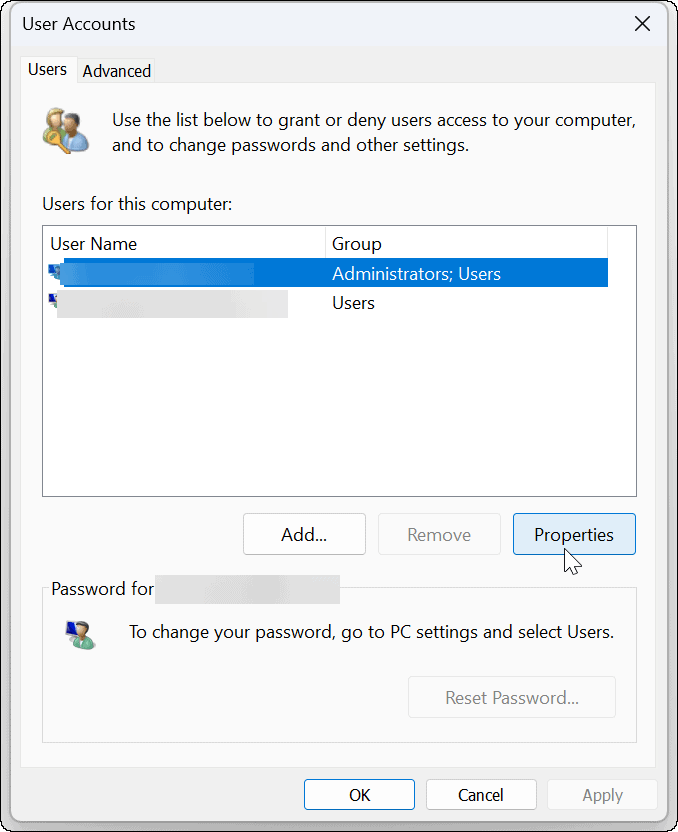 fióktulajdonságok Windows 11