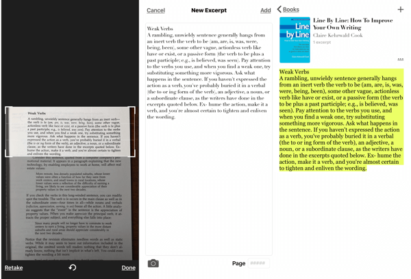 Kivonat - A Book Highlighter iOS alkalmazás, hogyan készíthet képernyőképet a könyvből