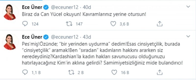 A válasz Deniz Çakırnek, Ece Üner műsorvezetőtől!