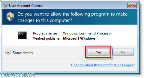 A Windows 7 képernyőképe - a cmd admin uac alkalmazáson keresztül