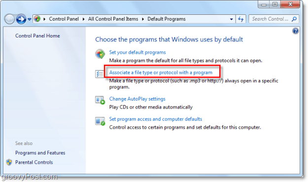 fájl társítások megváltoztatása a Windows 7 rendszerben