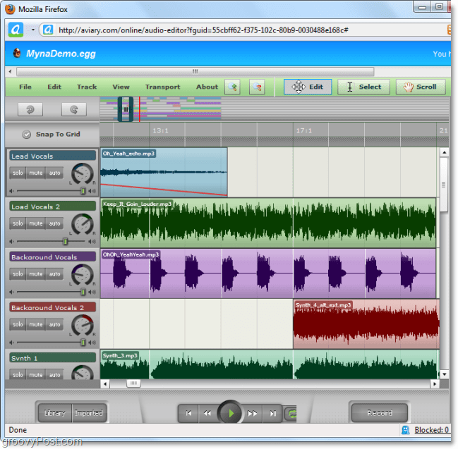 A myna audio szerkesztő lehetővé teszi az audio szétválasztását és speciális effektusok hozzáadását