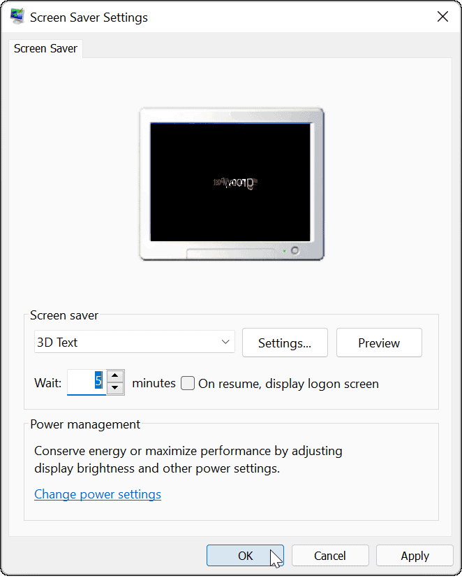  Windows 11 képernyővédő beállításai