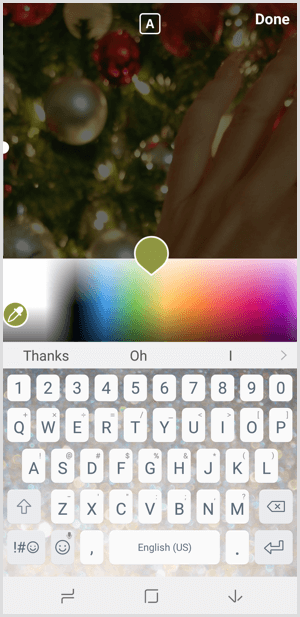Az Instagram történetek a palettáról választják a szöveg színét