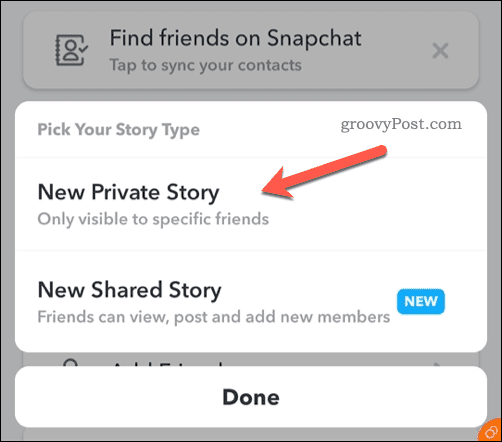 Hozzon létre egy új Snapchat privát történetet