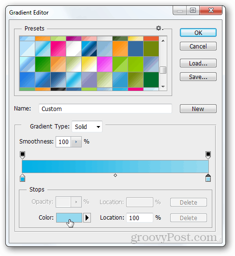 gradiens Photoshop kék színű létrehozása húzza az oktatóprogram létrehozása