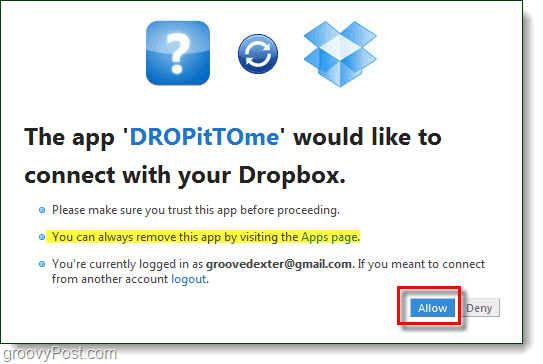 engedélyezze az embereknek, hogy feltöltsék az Ön dropboxjára