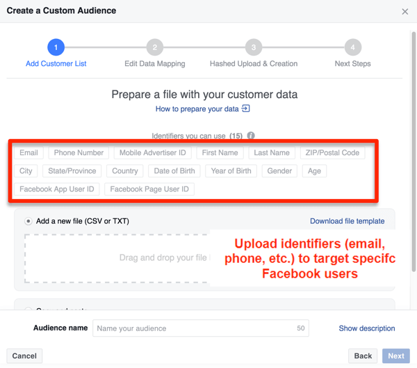 Hozzon létre egyedi közönséget a Facebookon.