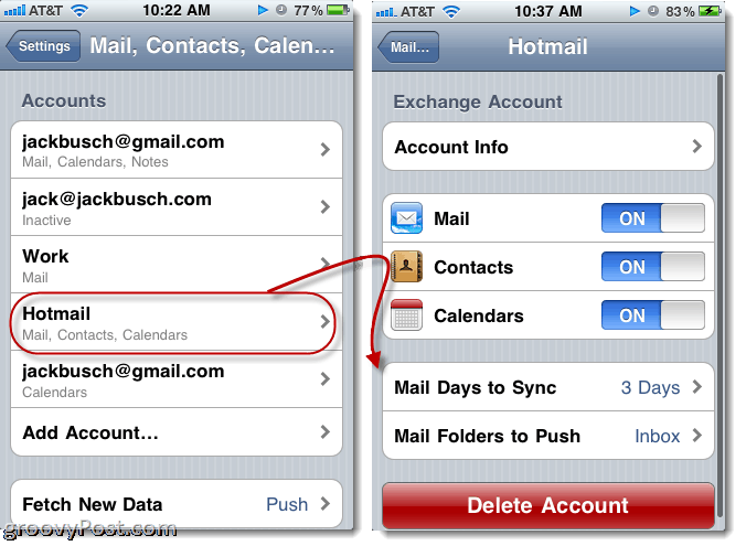 Hotmail küldése az iPhone készülékről