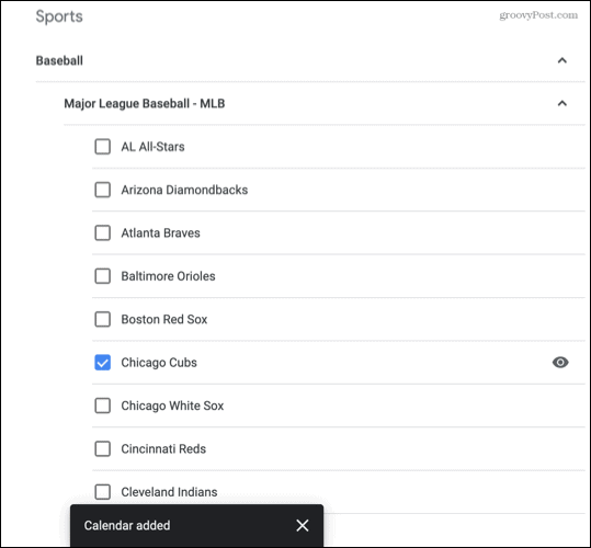 Sport hozzáadva a Google Naptárhoz
