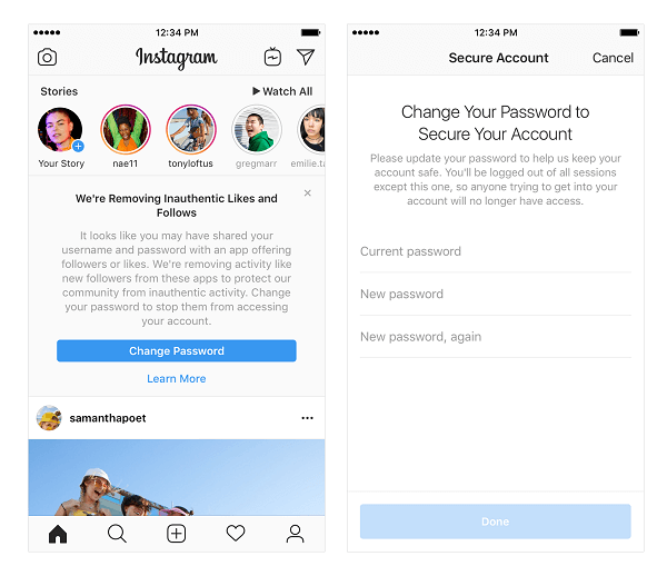 Az Instagram bejelentette, hogy megkezdi a nem hiteles lájkolások, követések és megjegyzések eltávolítását olyan fiókokról, amelyek harmadik féltől származó alkalmazásokat és botokat használnak népszerűségük növelése érdekében.