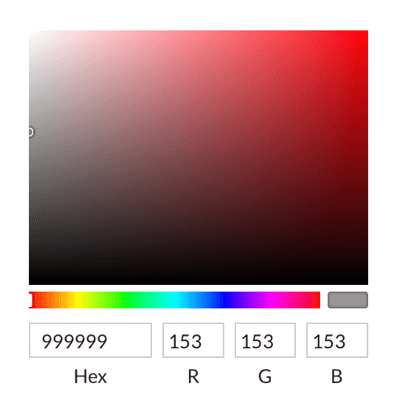 Válasszon színt a színválasztóval, vagy adjon meg hexadecimális kódokat.