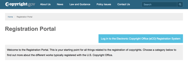 Használja a Copyright.gov regisztrációs portálját, amely végigvezeti Önt a folyamaton.