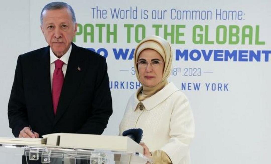 Egy gesztus Erdoğan elnöktől, aki elsőként írta alá a „Zero Waste Goodwill Nyilatkozatot” feleségének, Emine Erdoğannak!