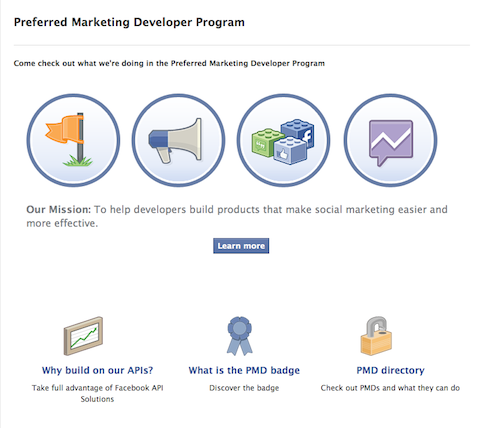 a facebook előnyben részesítette a marketing fejlesztői programot