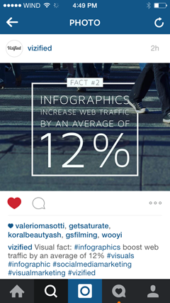 szöveges overlay infographic az instagramon