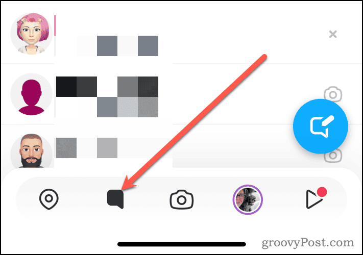 Nyissa meg a Csevegés oldalt a Snapchatben