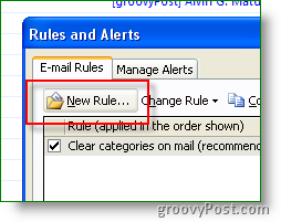Hozzon létre új Outlook szabályt és riasztást