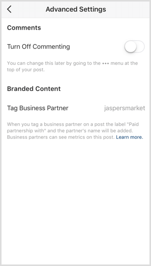 Instagram fizetett partnerségi címke