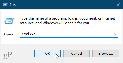 Nyissa meg a Parancssor ablakot a Windows 10 rendszerben