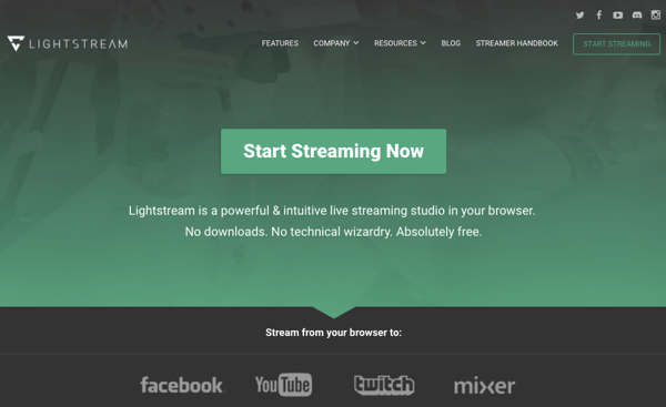 A Lightstream segítségével vendégeket hozhat be és megoszthatja képernyőjét, valamint grafikákat, képeket és videókat adhat hozzá.