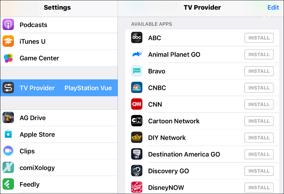 TV-szolgáltató, iOS elérhető alkalmazások