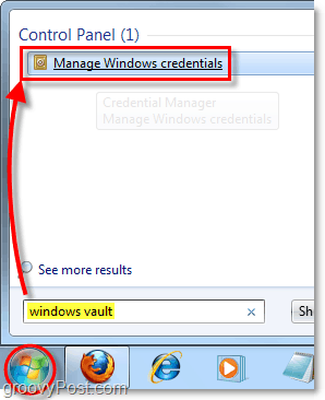 a Windows tárolóba való belépés a Start menüből a Windows 7 alkalmazásban