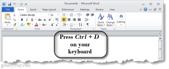 Az alapértelmezett betűkészlet megváltoztatása a Microsoft Word 2010 programban