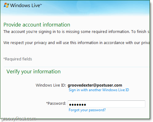 változtassa meg a Windows Live domain jelszavát