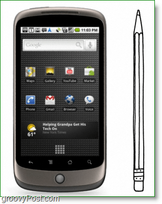 A Google Nexus One ugyanolyan magas / vastag, mint egy ceruza