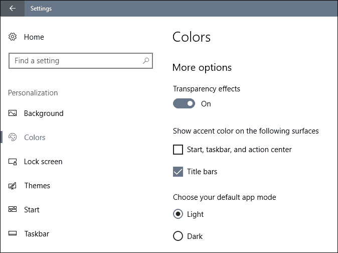 az egyedi Windows 10 alkotók frissítik a színeket