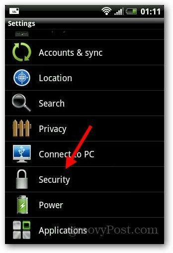 Biztonsági zár Android 2