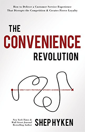 Ez egy képernyőkép Shep Hyken legújabb könyvének, A kényelem forradalmának a borítójáról.