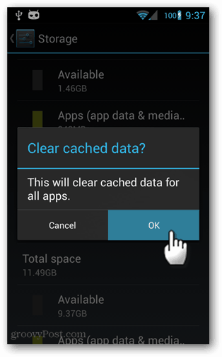 Az összes tárolt alkalmazás adatainak törlése az Android 4.2+ rendszeren