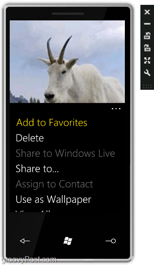 a Windows Phone 7 képernyő úgy reagál, mint egy érintőképernyő