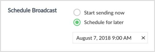 Ütemezze az adás elküldését egy későbbi időpontban.