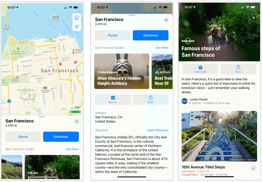 Hogyan változtatta meg az Apple a Maps-et az iOS 14-ben, a macOS Big Sur-ban