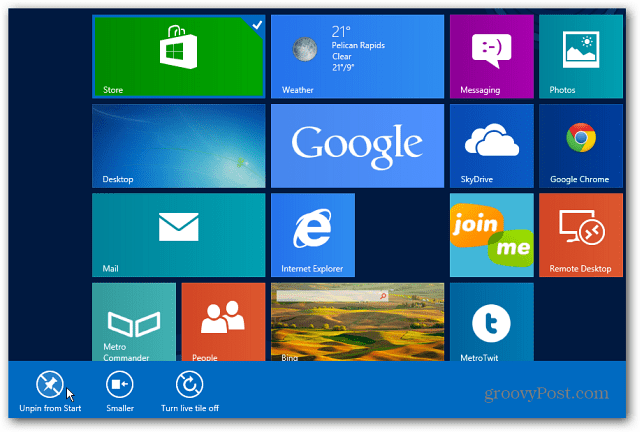 Az üzlet kikapcsolása a Windows 8 rendszerben
