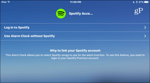 Spotify riasztás