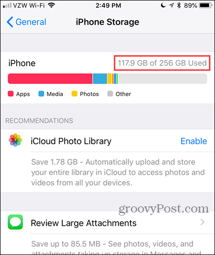 Töltse le a nem használt alkalmazásokat az iPhone tárolási beállításai között