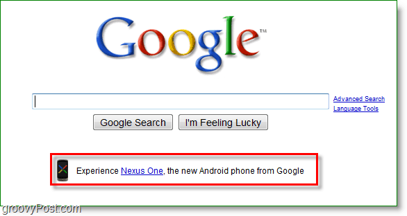 A Nexus egyiket hirdetik a google kezdőlapján.